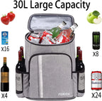 Leakproof Insulated Backpack Cooler – Waterproof, Lightweight Cooler Bag (Holds Up to 30 Cans)