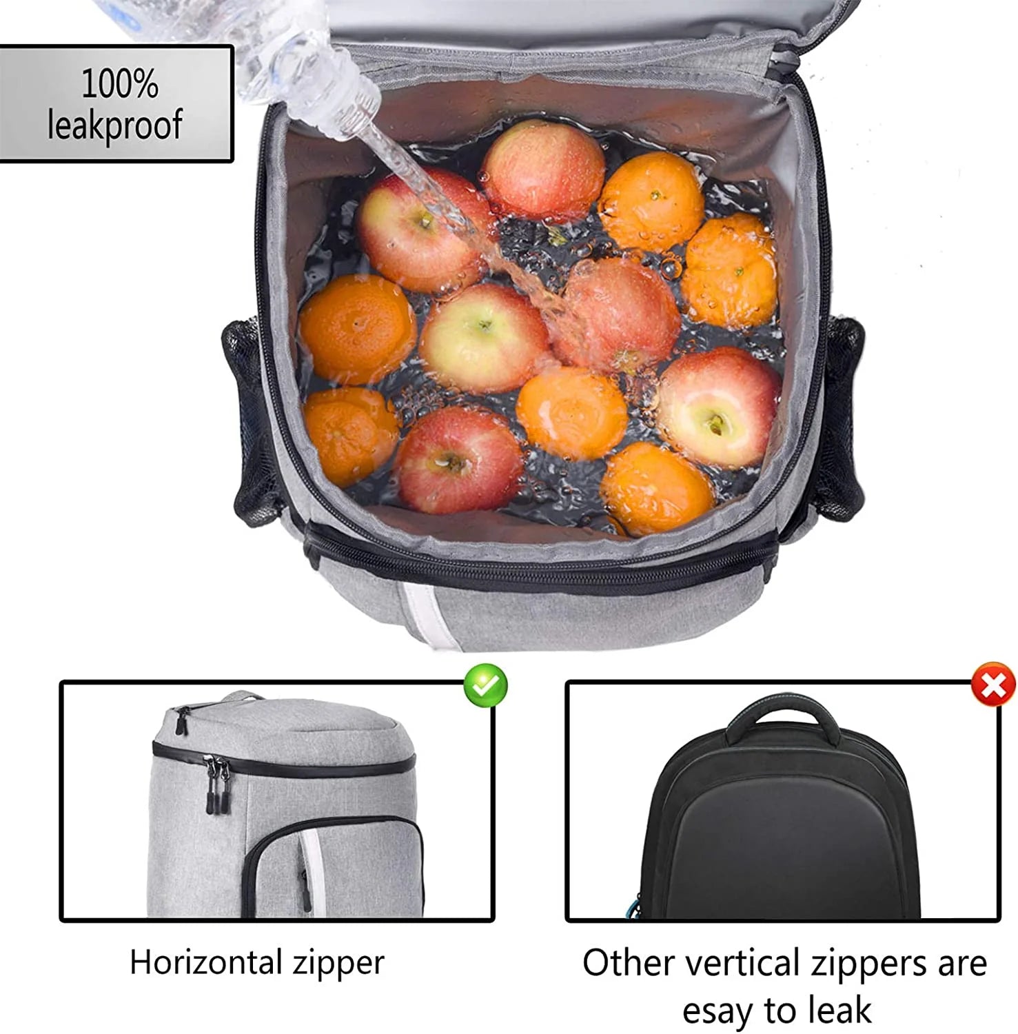 Leakproof Insulated Backpack Cooler – Waterproof, Lightweight Cooler Bag (Holds Up to 30 Cans)