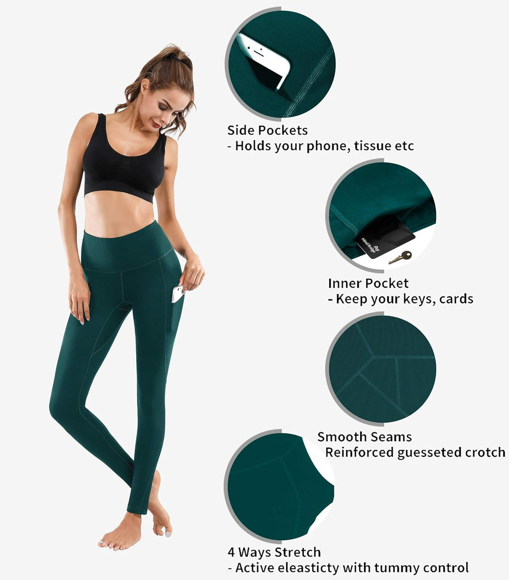 High-Waist Yoga Pants with Pockets | Tummy Control | 4-Way Stretch Workout Leggings