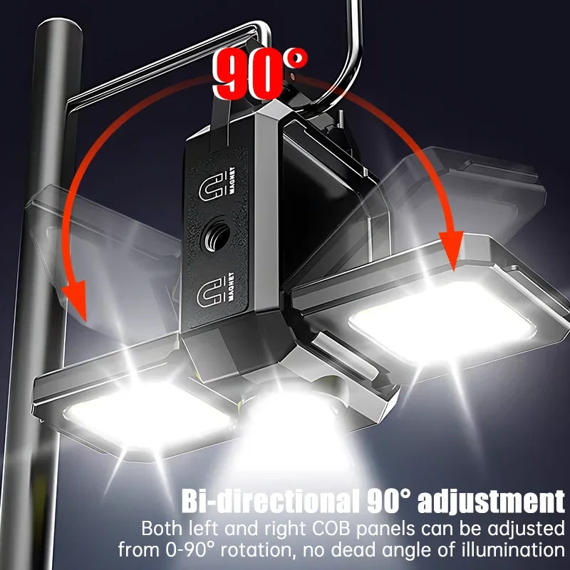 Mini Rechargeable Keychain Flashlight – 1000LM COB Work Light with Magnet, Bottle Opener & Foldable Design