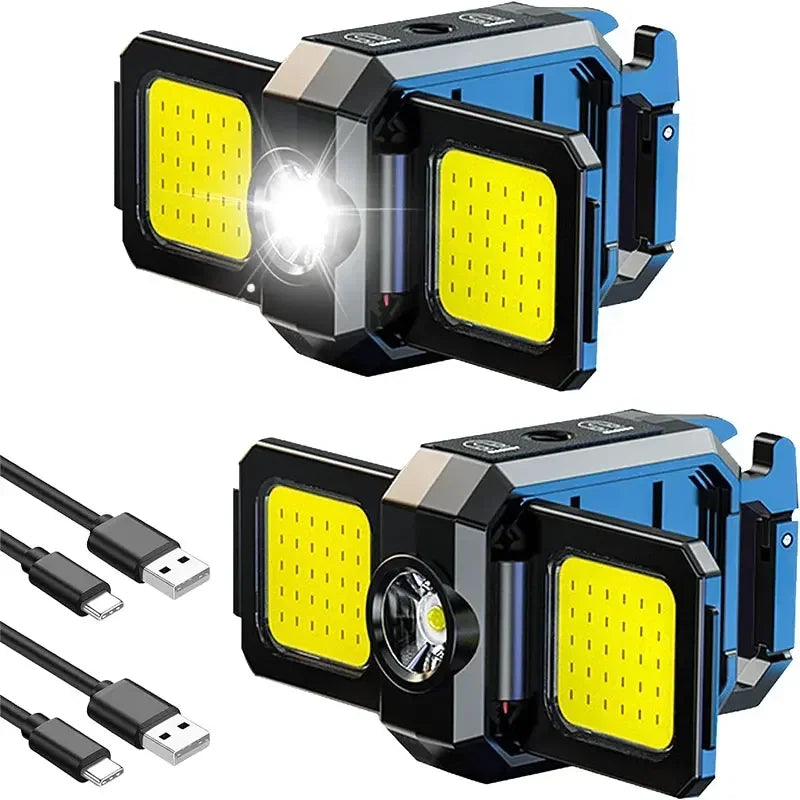 Mini Rechargeable Keychain Flashlight – 1000LM COB Work Light with Magnet, Bottle Opener & Foldable Design