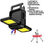 Mini Rechargeable Keychain Flashlight – 1000LM COB Work Light with Magnet, Bottle Opener & Foldable Design