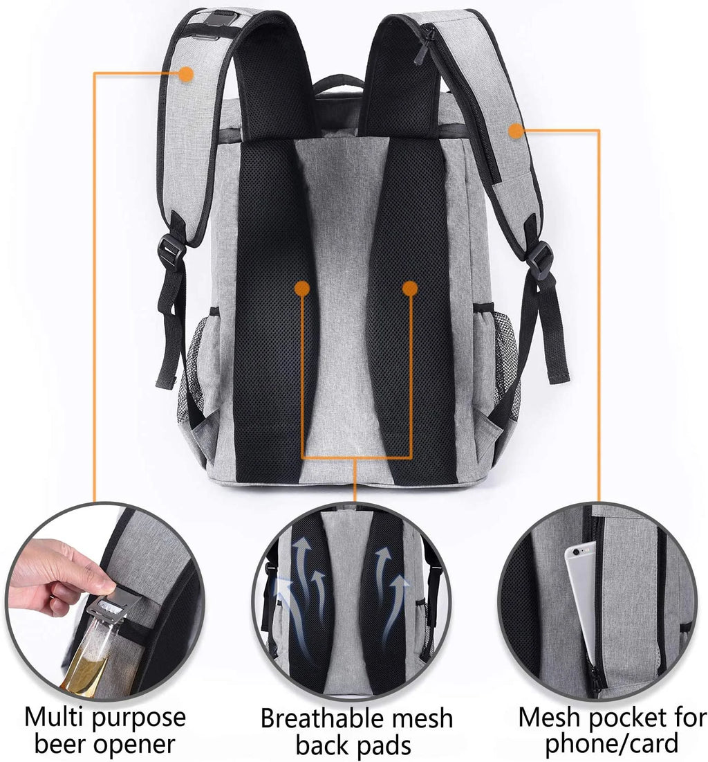 Leakproof Insulated Backpack Cooler – Waterproof, Lightweight Cooler Bag (Holds Up to 30 Cans)